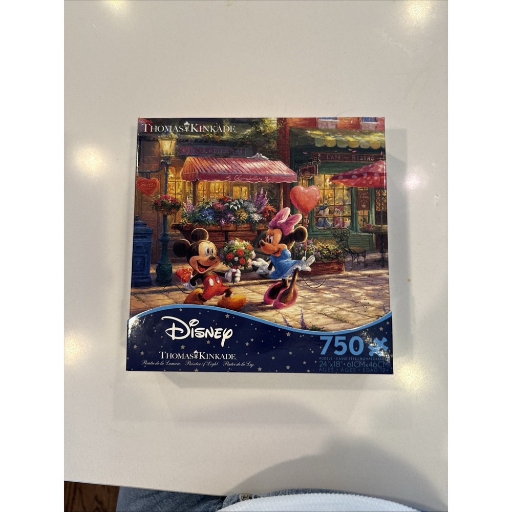 New Thomas Kinkade Disney Mickey and Minnie‎ Sweetheart Cafe 750 Piece Puzzle